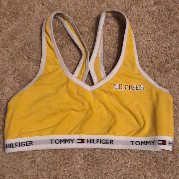 yellow tommy hilfiger sports bra